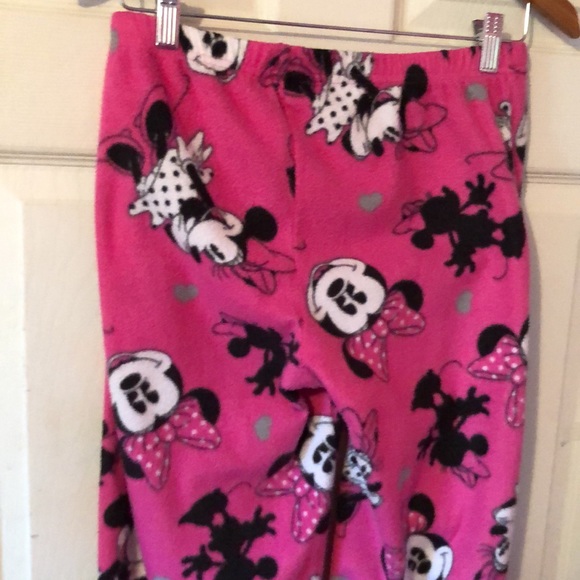 Disney Minnie Mouse Pink Fleece Pajama Pants Womens Small S 4-6 - Picture 13 of 14